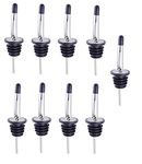 SYGA Liquor Wine Oil Pourer | Pack of 9 | for Bar, Restaurants, Kitchen | Stainless Steel Free Flow Bottle Pour Spout (with Caps)