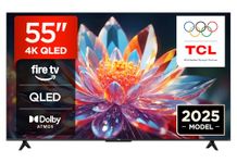 TCL 55T6C-UK 55 Inch QLED 4K HDR TV, Fire TV (Smart TV with Dolby Vision & Atmos, HDR10+, Press & Ask Alexa, 2025 Model)