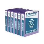 Easyview Premium, Round Ring, Customizable, View Binder, 6 Pack (1.5", Purple)