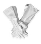 VISTOSO Premium Gauntlets Medieval Costume Cosplay Long Cuff Genuine Leather Gloves, White, X Large