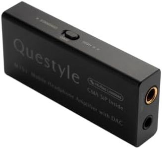 Questyle M15i Headphone Amplifier Portable DAC USB DAC Amp with Dual-Jack, Portable Headphone Amp - Apple MFi Certified, Hi-Res DAC - Low Noise, for iOS/Android/PC