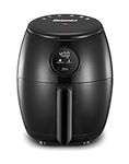 Elite Gourmet EAF2612D Personal 2.1Qt Compact Space Saving Programmable Hot Air Fryer, Oil-Less Healthy Cooker, Timer & Temperature Controls, PFOA/PTFE Free, 1000W, Black