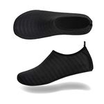 Barefoot Water Shoes Aqua Spotrs Socks Quick-Dry Beach Swim Snorkeling Surf Diving Pool Yoga Shoes for Mens Womens (Meteor-Black, 6/7UK)