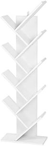 EUGAD Libreria ad Albero Moderna Scaffale Salvaspazio a 9 Ripiani in Legno Porta Libri per Soggiorno Camera Studio Bianco, 40x20x127cm,0011SHG