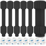 Lubibi Child Safety Locks，10 Pack Adjustable Black Cupboard Locks, 8 Extra Stickers, Child Locks for Kitchen Cupboards Cabinet Fridge Drawer Refrigerator Toilet, Easy Install, No Tools Needed