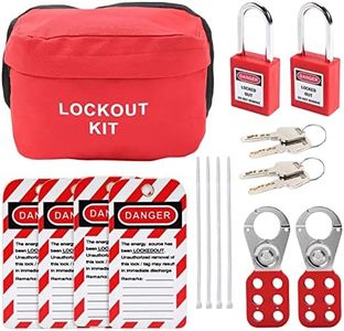 Generic Heavy Duty Safety Lockout Padlocks Hasps Lockout Tags Kit, Breaker Lockout with Storage Bag