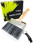 Paint Brush Pack Perdura Pro Series - Decking Oil, Stain Brush Applicator - wide 125 mm by 30 mm bristles - Seal Finish and Coat Fast! - Professional Quality Synthetic 'Stay True' Bristle - Water Oil Epoxy Varnish Wax and Chalk Coatings for Timber Concrete Stone and Masonry Projects.