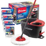 O-Cedar, Red, Gray, Spin Mop with 4 Extra Refills