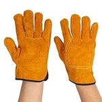 Violotoris Welding Gloves, Gardening Gloves, Heat Resistant Lined Sweat Absorption with Soft Lining for Men Women Safety Heavy Duty