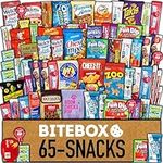 BITEBOX Snack Box (65 Count) Valentines Variety Pack Care Package Gift Basket Adult Kid Guy Girl Women Men Birthday College Student Office School