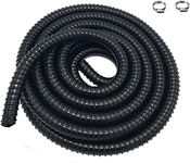 Black 3/4” Corrugated Pond Tubing Diameter Pool Hose Kinkproof PVC Aquarium Hose Waterfall Pond tubing 3/4-Inch ID (20)