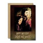 The Last Of Us Ellie and Joel birthday card 7" x 5" quality 300gsm card w/env. Inside: Happy birthday! Boyfriend, girlfriend, partner, friend