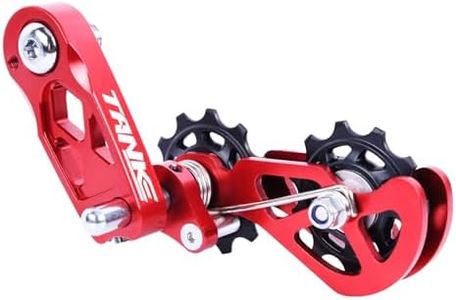 CooMeng Ultra-Smooth Single-Speed Chain Tensioner with Adjustable Tension and Dual Spring Chain Guides - Noiseless Performance and Easy Installation for Dirt Bikes, BMX and Folding Bikes-RED