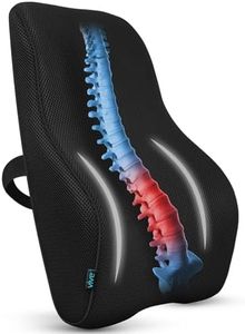 Vive Full Lumbar Pillow - Memory Foam Contour Support Cushion for Lower Back Pain - Muscle Strain, Sciatica, Arthritis, Osteoporosis, Scoliosis, Kyphosis, Bulging or Herniated Disc - Improve Posture