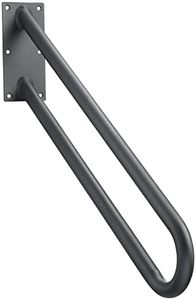 Hold Tight Handrails Steel Wall Mount Handrail - Heavy Duty Stair Railing for Decks, Porch, Mobile Homes, Short Stairway - Weatherproof & Non-Slip Powder Coated Finish - [32"], [Black]