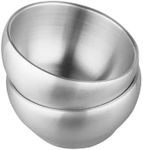 IMEEA 24oz SUS304 Stainless Steel Serving Bowls Kids Bowls Heavy Duty Double-deck Brushed BPA Free, Set of 2 (14cm)