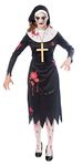 amscan 9902704 Adult Zombie Nun Fancy Dress Costume Halloween Ladies Womens Outfit (UK Dress Size 12-14)