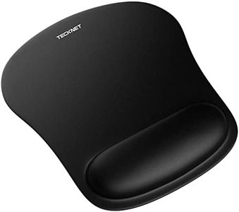TECKNET Tapis de Souris, Tapis de Souris Ergonomique avec Repose Poignet, Portable, Parfait pour Ordinateur, Bureau, Travail
