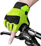 INBIKE Cycling Bike Gloves Padded Bicycle Gloves Shock-Absorbing Anti-Slip Breathable MTB Road Biking Gloves for Men Women Green X-Large