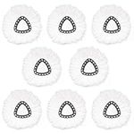 Spin Mop Head Refills for Vileda, fit O-Cedar Spin Mop, Easy Wring Mop Replacement, Microfiber Triangle Replacement Pads, White Color (8 Pack)