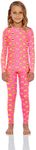 Rocky Thermal Underwear For Girls (Long Johns Thermals Set) Shirt & Pants, Base Layer w/Leggings/Bottoms Ski/Extreme Cold, Pink Emoji Design, Medium