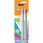 BIC 4-Color Fashion Ballpoint Pens, Medium Point (1.0mm), 4 Colorful Inks in One Multicolor Pen, 2-Count Pack