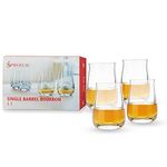 Spiegelau Single Barrel Bourbon Glasses Set of 4 - European-Made Crystal, Modern Whiskey Glasses, Dishwasher Safe, Cocktail Glass Gift Set - 13.25 oz