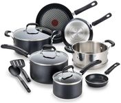 T-fal C515SC Professional Total Nonstick Thermo-Spot Heat Indicator Induction Base Cookware Set, 12-Piece, Black