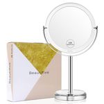 Beautifive Magnifying Makeup Mirror with 1X / 20X, 6’’ Double Sided Vanity Tabletop Mirror with Crystal-like Style, High Definition, 360° Swivel for Dressing Table, Desk, Bathroom, Bedroom