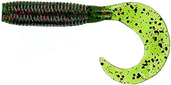 Yamamoto Gary Fishing - Swimming Soft Plastic Bass Lure Baits, Watermelon with Large Black and Small Red, 4" SINGLE TAIL GRUB, 20 Pack