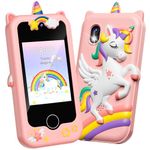 Gofunly Kids Smart Phone Toy for Girls Age 3-8, Touchscreen Kids Mobile Phone with 32GB Card, Toddler Camera Learning Toy Phone for Christmas Birthday Gifts, 2.8 Inch Pink