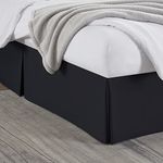 King , Black : Nestl Bedding Double Brushed Microfiber Dust Ruffle, 14-Inch Tailored Drop Pleated King Bed-Skirt, Black