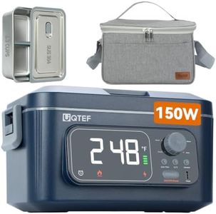 UQTEF Cordless Electric Heated Lunch Box for Adults,360° Surround Heating Fast and Even Heating, up to 248℉,6.3Cups 27000mAh Rechargeable Self Heating Food Heater, Automatic Scheduled Heating