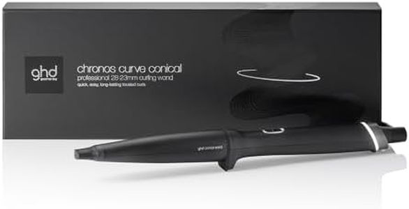 ghd Chronos Curve Conical Wand 28-23mm Hair Curler in Black - for Beach Waves That Last All Day, Fast, Easy, Frizz-Free Curls, No Extreme Heat Damage - Ideal for All Hair Lengths (UK Plug)