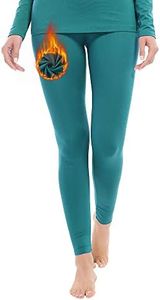 MANCYFIT Thermal Pants for Women Fleece Lined Leggings Underwear Soft Bottoms Teal XXX-Large