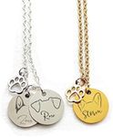 Paw Print Charm with Engraved Dog E