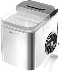 Ice Maker Countertop, Ready 9 Cubes in 6 Mins, 26 lbs Per Day, Portable Ice Machine with Ice Scoop & Basket, Self-Cleaning Ice Makers for Home/Party/RV/Camping, Silver (AU Plug)