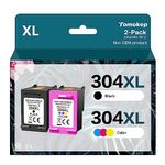 Tomokep Remanufactured 304XL Ink Cartridges Replacement for HP 304 XL Black and Colour Compatible for HP Envy 5030 5032 5020 5010, Deskjet 3760 2630 3750 2620 2622 3720 3762 3730 3733, Not Original