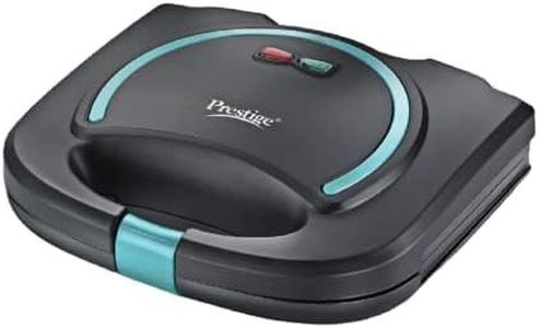 Prestige PGMFB (D) 800W Sandwich Toaster with die cast aluminium grill plates|Power indicators|Non-stick coating|Black|1 year warranty