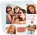 Dunwell 4x4 Photo Album Sleeves - Fits 12x12 3 Ring Album Binder (25 Pack), 12 x 12 Scrapbooking Pages with 9 Square Pockets, Picture Page Refill Hold 450 4 x 4 Prints, Archival Quality