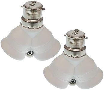 2pcs B22 to 2E27, E27 to 2E27 lamp Holder Converter Socket Conversion Light Bulb Base Type 2E27 Y Shape Splitter Adapter (B22 to 2E27)