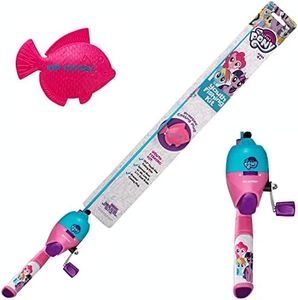 Kid Casters: My Little Pony Youth Fishing Pole | Spincast Reel & Practice Casting Plug | Small & Easy to Use (Pre-spooled with a 6-Pound Fishing line), 29.5 Inches Long