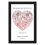 Ritwika's Personalized Heart Shaped YouTube Song Link QR Code Scannable Message Name Date | Synthetic Black Framed With Glass Digital Wall Art | Size 13.5 X 19.5 IN, Set of 1 (Multi Colour)