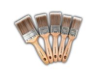 Diamond 5-Brush Paint & Varnish Brush Set - Professional Premium Quality - Ergonomic Wooden Beavertail Handle for an Easy Grip, SRT Synthetic Fibres, No Breaking-in Required 2x1.5"|2x2"|1x3"