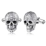 Skull Cufflinks for Men Sterling Silver Skull Cuff Links Skull Jewellery Gifts for Men