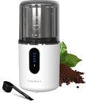 DmofwHi Cordless Coffee Grinder Electric, USB Rechargeable Coffee Bean Grinder with 304 Stainless Steel Blade and Removable Bowl, Spice Grinder-White