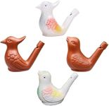 Pack of 2 Terracotta and 2 Ceramic Bird Whistles - Handmade Ceramic, Water Fillable Ceramic Whistle with Sound of Clear Birdsong, Suitable for Home Decoration Ornaments, Outdoor Games