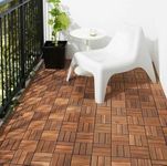 Golden Cart Deck Tiles for Floor (10 Pieces) I Wooden Flooring Deck Tiles for Outdoor Indoor I Water resistant (TEAK WOOD, 10 Pcs of 12" x 12" x 0.75" each, Covers 10 Sq. Ft.)