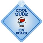 mybabyonboard UK Cool Dude on Board Car Sign for Children/Baby Boys Non Personalised Character Theme