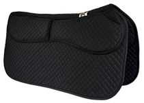 ECP Western Saddle Pad All Purpose Diamond Quilted Cotton Therapeutic Contoured Correction Support Memory Foam Pockets for Riding Color Black